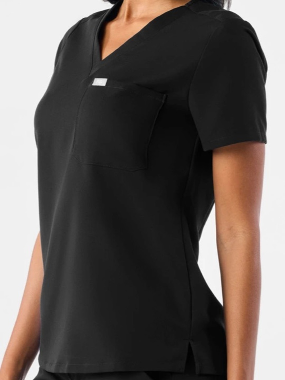 Figs Catarina Scrub Nurse Medical Top Black Size L NWT